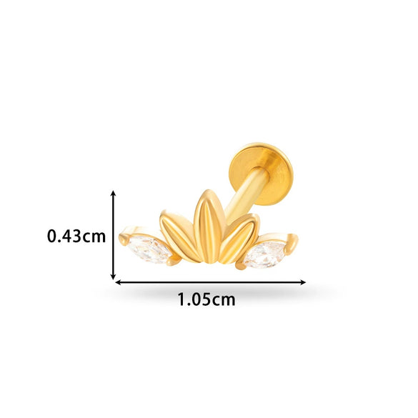 Piercing Jewelry Stainless Steel Flower Butterfly Electroplated For Women