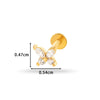 Piercing Jewelry Stainless Steel Flower Butterfly Electroplated For Women