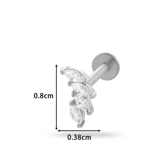 Piercing Jewelry Stainless Steel Flower Butterfly Electroplated For Women