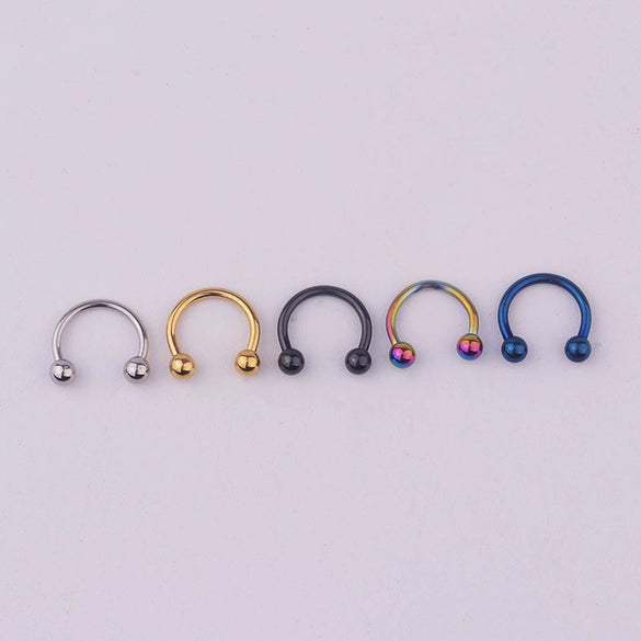 Piercing Jewelry Stainless Steel Geometric Cshaped Horseshoe Ring Vacuum Plating Unisex