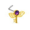 Piercing Jewelry Stainless Steel Heart Pendant Nose Ring With Diamond Design