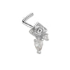 Piercing Jewelry Stainless Steel Heart Pendant Nose Ring With Diamond Design