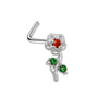 Piercing Jewelry Stainless Steel Heart Pendant Nose Ring With Diamond Design
