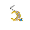 Piercing Jewelry Stainless Steel Heart Pendant Nose Ring With Diamond Design