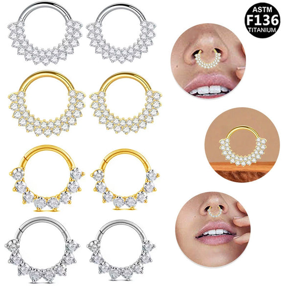 Piercing Jewelry Stainless Steel Heart Shape Diamond Nose Ring And Nose Nail