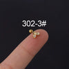 Piercing Jewelry Stainless Steel Heart Shaped Twist Ball Earrings With Electroplating
