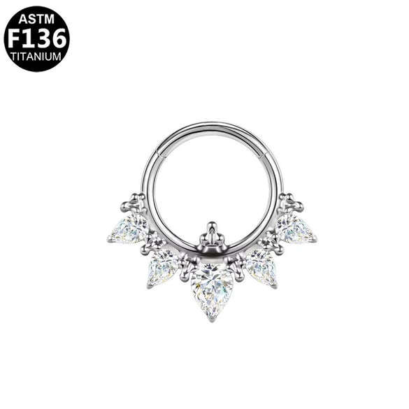 Piercing Jewelry Stainless Steel Nose Ring Ear Bone Ring Inlaid Diamond Minimalist Style