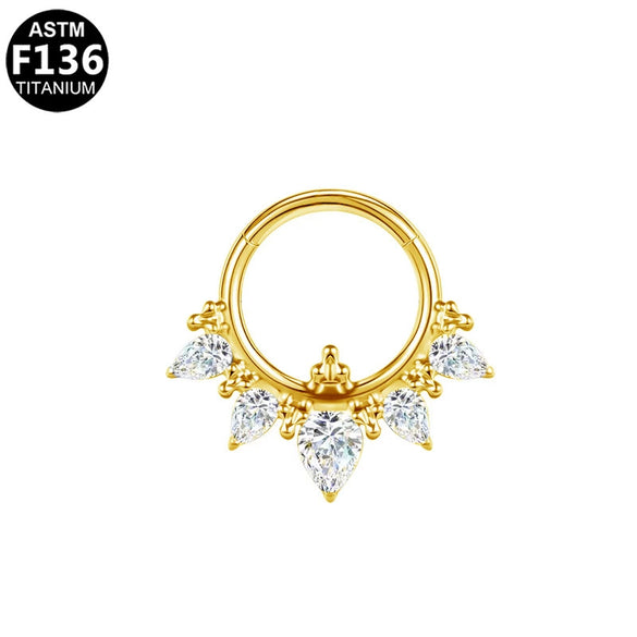 Piercing Jewelry Stainless Steel Nose Ring Ear Bone Ring Inlaid Diamond Minimalist Style