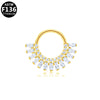 Piercing Jewelry Stainless Steel Nose Ring Ear Bone Ring Inlaid Diamond Minimalist Style