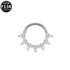 Piercing Jewelry Stainless Steel Nose Ring Ear Bone Ring Inlaid Diamond Minimalist Style