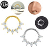 Piercing Jewelry Stainless Steel Nose Ring Ear Bone Ring Inlaid Diamond Minimalist Style