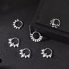 Piercing Jewelry Stainless Steel Nose Ring Ear Bone Ring Inlaid Diamond Minimalist Style