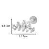Piercing Jewelry Stainless Steel Zircon Love Crown Inner Teeth Screw Lip Nail Lever Ear Bone Nail Electroplated
