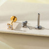 Piercing Jewelry Titanium Alloy Geometric Electroplated Small Flower Style