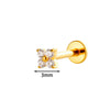 Piercing Jewelry Titanium Alloy Geometric Electroplated Small Flower Style