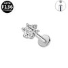 Piercing Jewelry Titanium Alloy Star Shape Electroplated Colorful Zircon