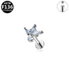 Piercing Jewelry Titanium Alloy Star Shape Electroplated Colorful Zircon