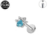 Piercing Jewelry Titanium Alloy Star Shape Electroplated Colorful Zircon