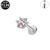 Piercing Jewelry Titanium Alloy Star Shape Electroplated Colorful Zircon