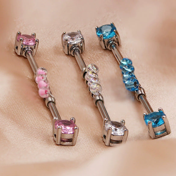 Piercing Jewelry Titanium Steel Heart Bow Star Electroplated Unisex Allmatch