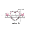 Piercing Jewelry Zinc Alloy Heartshaped Geometric Pink Zircon Breast Ring Unisex