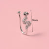Piercing Nose Ring And Ear Clip Copper Inlaid With Flower Heart Leaf Moon Shapes Unisex Style