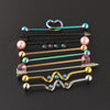 Piercing Set Industrial Ear Stud Earring Stainless Steel Geometric Fashion Jewelry