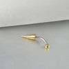 Piercing Stainless Steel Geometric Curved Rod Pointed Cone Eyebrow Nail Ear Nail Ear Bone Nail Electroplated