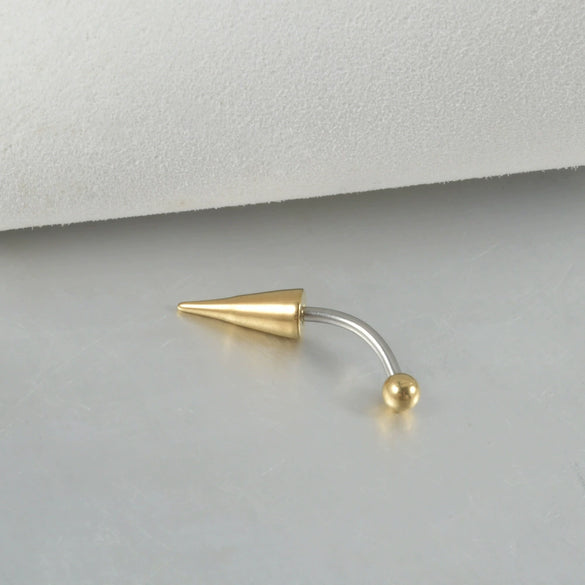 Piercing Stainless Steel Geometric Curved Rod Pointed Cone Eyebrow Nail Ear Nail Ear Bone Nail Electroplated