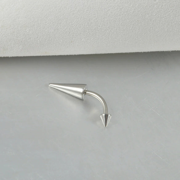 Piercing Stainless Steel Geometric Curved Rod Pointed Cone Eyebrow Nail Ear Nail Ear Bone Nail Electroplated