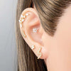 Piercing Stud Stainless Steel Copper Inlaid Zircon Cherry Cross Ear Bone For Women Electroplated