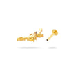 Piercing Stud Stainless Steel Copper Inlaid Zircon Cherry Cross Ear Bone For Women Electroplated