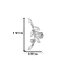 Piercing Stud Stainless Steel Copper Inlaid Zircon Cherry Cross Ear Bone For Women Electroplated