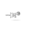 Piercing Stud Stainless Steel Copper Inlaid Zircon Cherry Cross Ear Bone For Women Electroplated