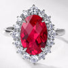 Pigeon Egg Cultivation Red Treasure Ring S925 Silver Inlay Geometric Design Fashionable Women's Ring