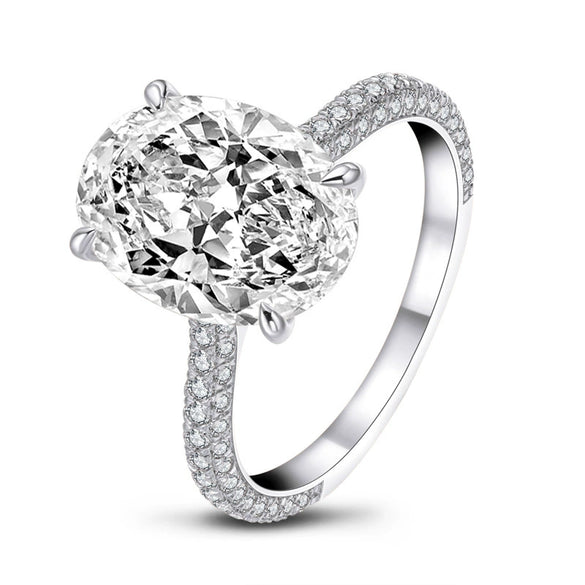 Pigeon Egg Ring Zircon 925 Sterling Silver Geometric Style Seiko