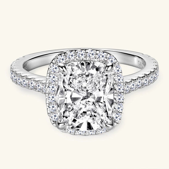 Pillow Sugar Moissanite Ring Women Geometric Silver Jewelry Electroplated