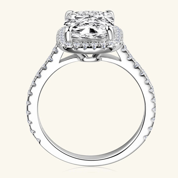 Pillow Sugar Moissanite Ring Women Geometric Silver Jewelry Electroplated