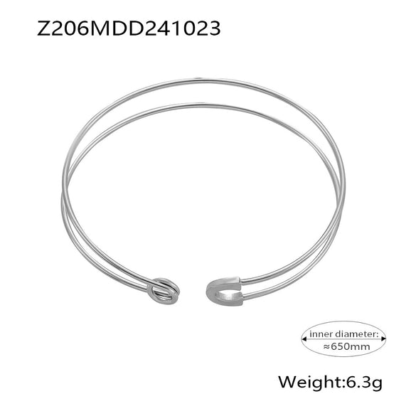 Pin Opening Adjustable Women's Finger Ring And Bracelet Jewelry Set In Ins Style Made Of Titanium Steel With Electroplating