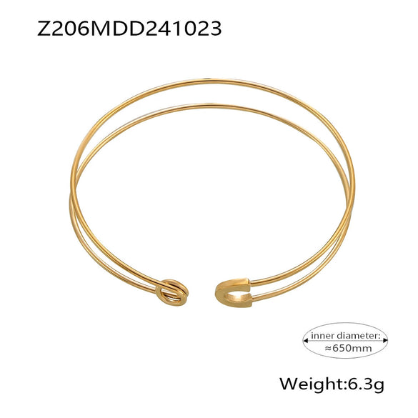 Pin Opening Adjustable Women's Finger Ring And Bracelet Jewelry Set In Ins Style Made Of Titanium Steel With Electroplating
