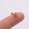 Pineapple Screw Earring Metal Inlaid Zircon Geometric Style