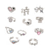 Pink Diamond Zircon Opening Asymmetrical Ring For Women In Cold Style Alloy Material With Geometric Styling And Electroplating Process