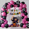 Pink Halloween Theme Latex Balloon Pumpkin Banner Flag Cake Card Party Decoration Supplies