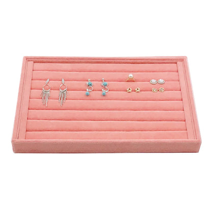 Pink Ice Fleece Jewelry Tray Jewelry Display Rack Earrings Earrings Necklace Bracelet Pendant Storage Box