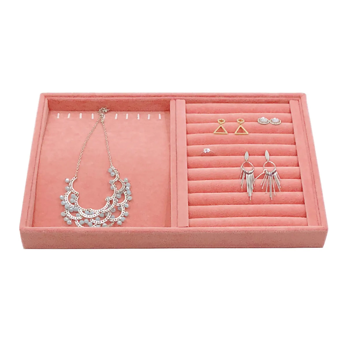 Pink Ice Fleece Jewelry Tray Jewelry Display Rack Earrings Earrings Necklace Bracelet Pendant Storage Box