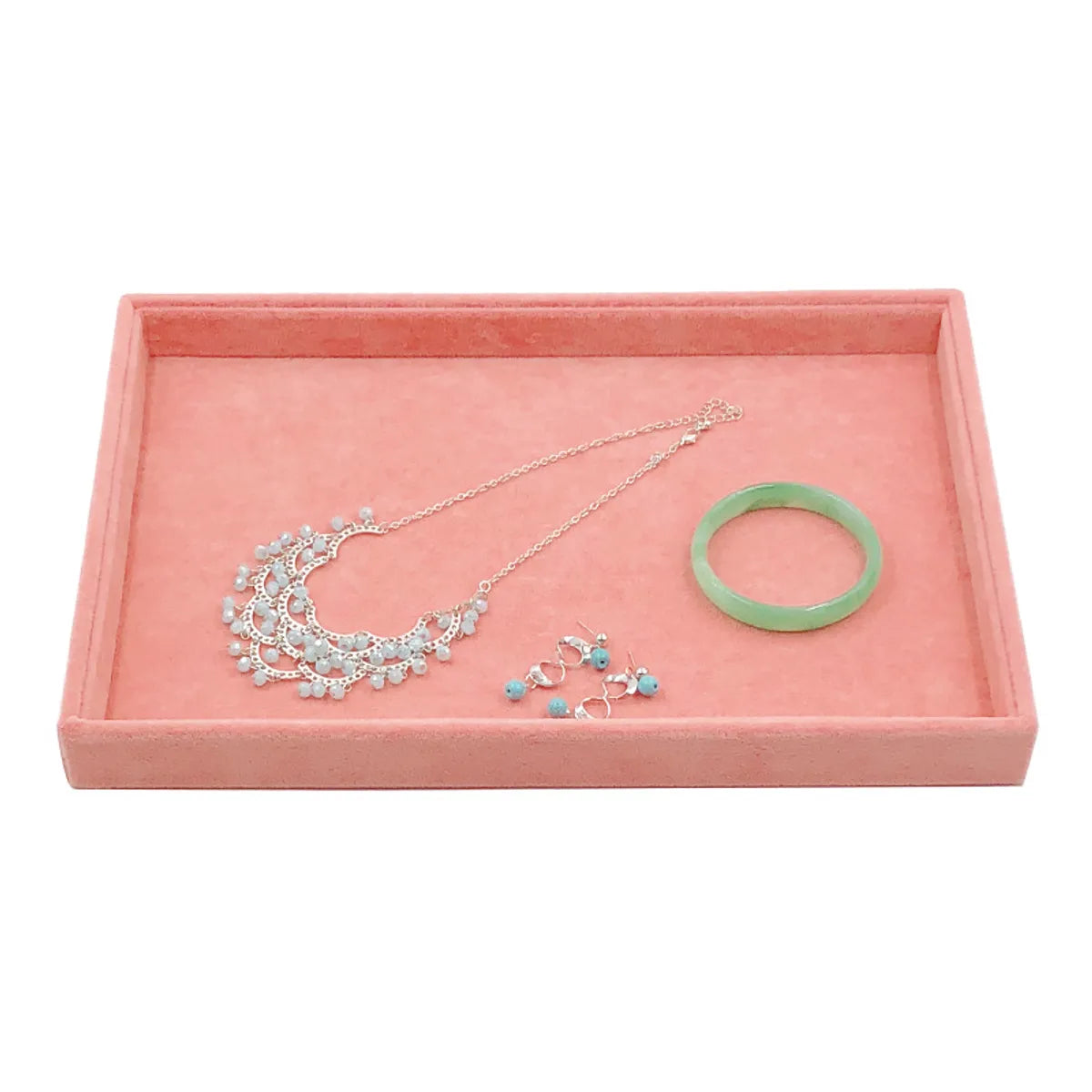 Pink Ice Fleece Jewelry Tray Jewelry Display Rack Earrings Earrings Necklace Bracelet Pendant Storage Box