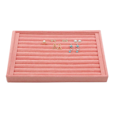 Pink Ice Fleece Jewelry Tray Jewelry Display Rack Earrings Earrings Necklace Bracelet Pendant Storage Box