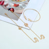 Pink Rhinestone Coconut Tree Woven Pearl Alloy Bracelet Set Geometric Pastoral Style Unisex Fashion Bracelets