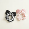 Plaid Fabric Hair Ring Women's Cute Simple Cat Ears Style High Elasticity Seiko Processed