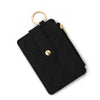 Plaid Hanging Vertical Bag Zipper Card Bag Coin Purse Women's Wallet Pu Leather Solid Color Urban Simplicity Woven Pattern